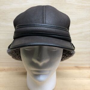 Crown Cap Nathaniel Cole Double Face Shearling Sheep Leather Hat Size Medium